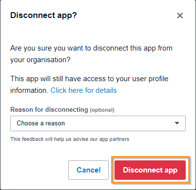 disconnect zip app confirmation