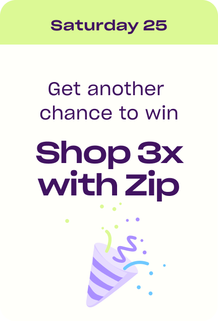 be into win when you shop 3 times at zip nz