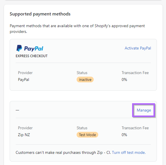 shopify settings alternative payments